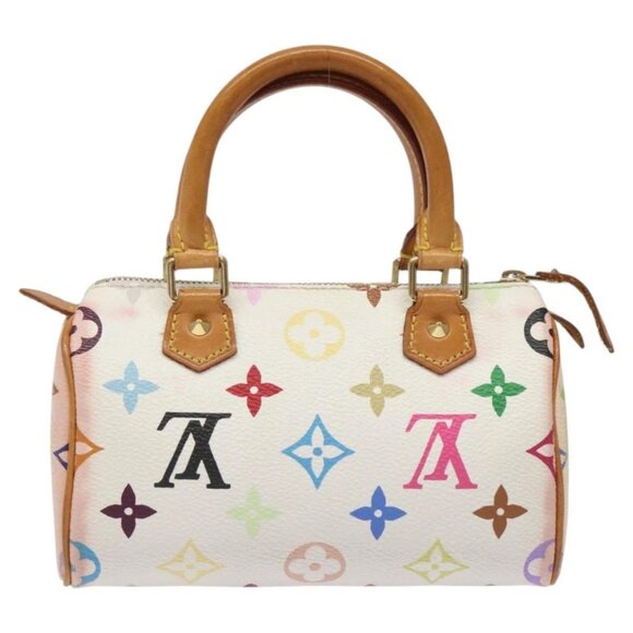LOUIS VUITTON Monogram Multicolor Mini Speedy Hand Bag White M92645 Auth BA414AV - Picture 2 of 16